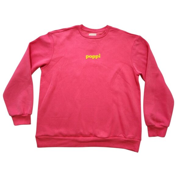 Poppi Soda Iconic Flavor Forever Graphic Sweatshirt Women Pink‎ XL Crewneck New - Picture 1 of 7